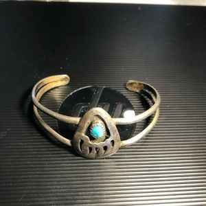 Native Navajo Sterling Jade Bracelet